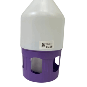 Drinkbak met hendel 5L wit & paars