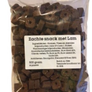 Hondensnacks 500 gr- zachte snack met kip/lam of rund